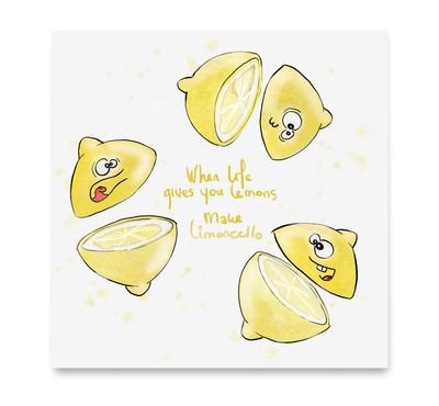 Handgemaakte wenskaart - Lemons - Mags Up Your Mind